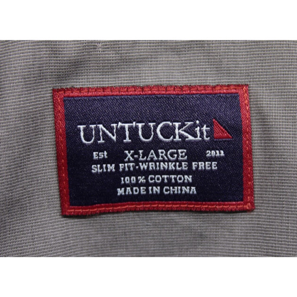 UNTUCKit Men's Slim Fit Wrinkle Free Button Up Casual Long Sleeve Gray Sz XL - Picture 2 of 5